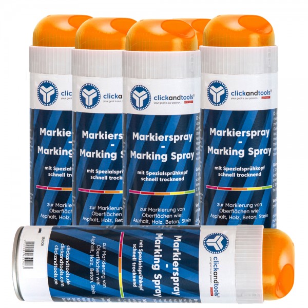 Markierungsspray leucht orange 6er Pack