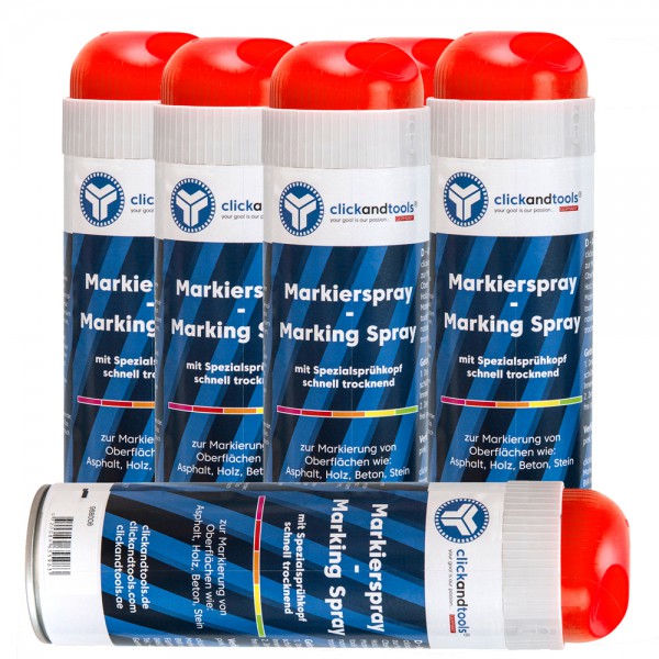Markierungsspray leuchtend rot  6er Pack