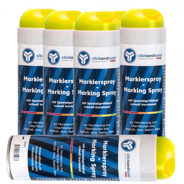 Markierungsspray leuchtend gelb  6er Pack