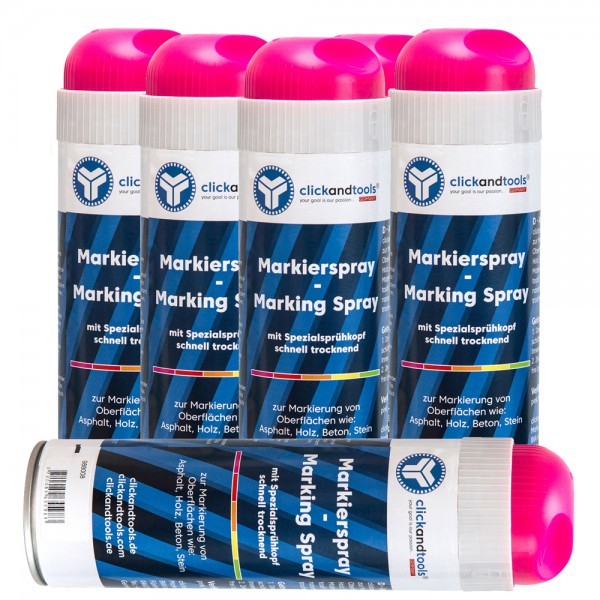Markierungsspray leuchtend pink  6er Pack