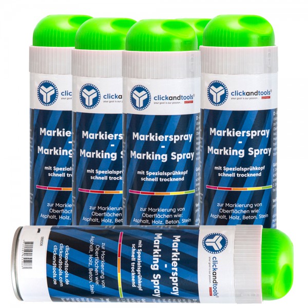 Markierungsspray leuchtend gruen  6er Pack